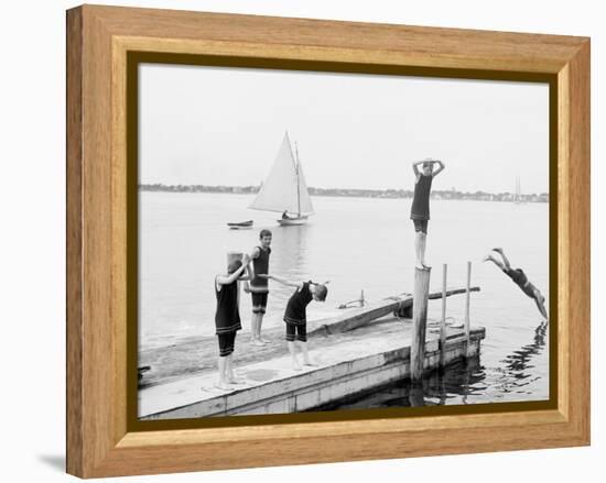 Bathing at Manhansett I.E. Manhanset House, Shelter Island, N.Y.-null-Framed Stretched Canvas