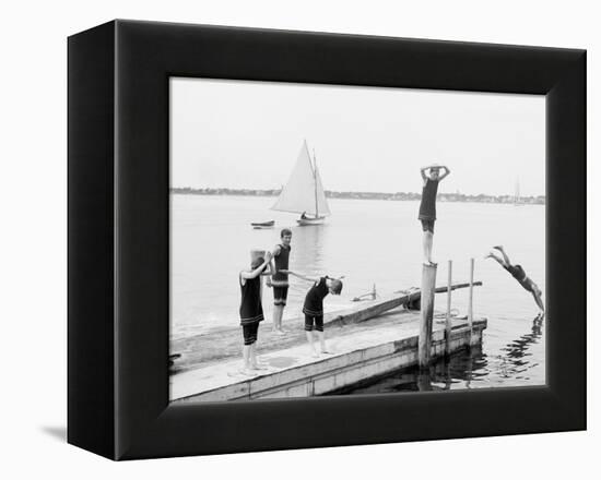 Bathing at Manhansett I.E. Manhanset House, Shelter Island, N.Y.-null-Framed Stretched Canvas