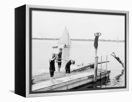 Bathing at Manhansett I.E. Manhanset House, Shelter Island, N.Y.-null-Framed Stretched Canvas