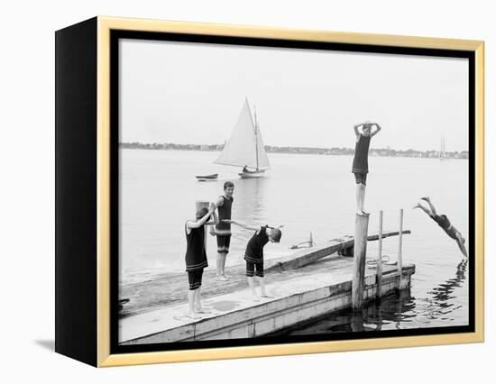 Bathing at Manhansett I.E. Manhanset House, Shelter Island, N.Y.-null-Framed Stretched Canvas