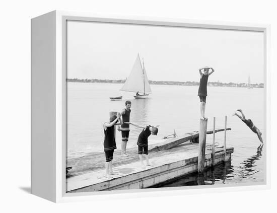 Bathing at Manhansett I.E. Manhanset House, Shelter Island, N.Y.-null-Framed Stretched Canvas