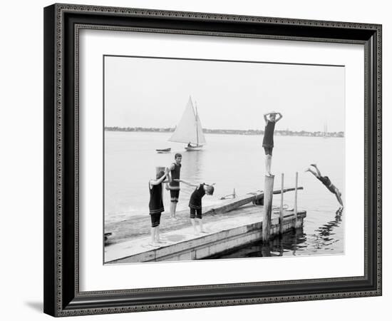 Bathing at Manhansett I.E. Manhanset House, Shelter Island, N.Y.-null-Framed Photo