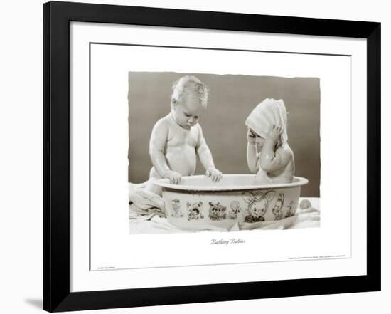 Bathing Babies-null-Framed Art Print