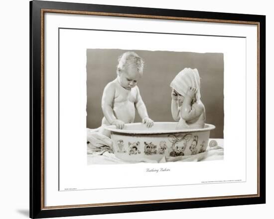 Bathing Babies-null-Framed Art Print