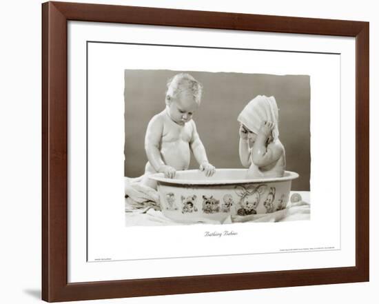 Bathing Babies-null-Framed Art Print
