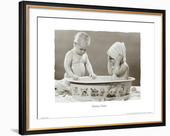 Bathing Babies-null-Framed Art Print