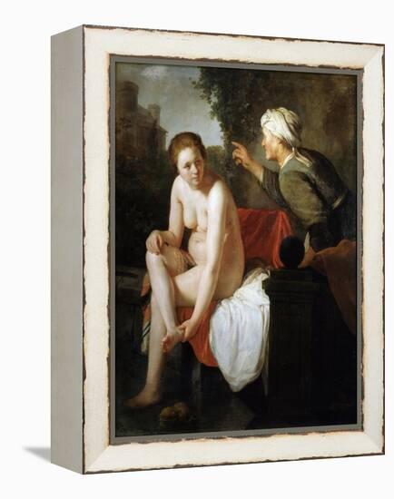 Bathing Bathsheba, 17th Century-Govaert Flinck-Framed Premier Image Canvas