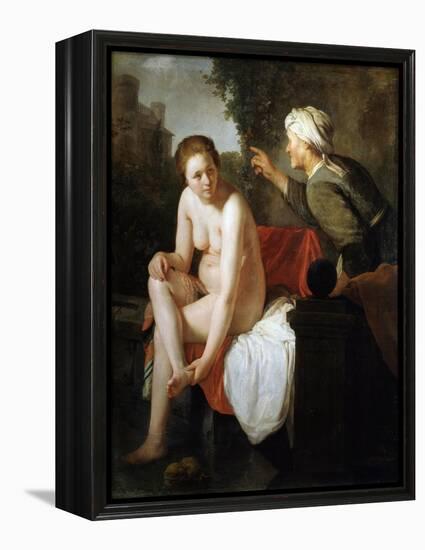 Bathing Bathsheba, 17th Century-Govaert Flinck-Framed Premier Image Canvas