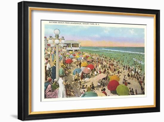 Bathing Beach, Asbury Park-null-Framed Art Print