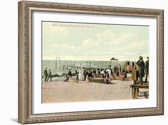 Bathing Beach, Erie-null-Framed Art Print