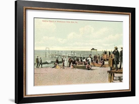 Bathing Beach, Erie-null-Framed Art Print