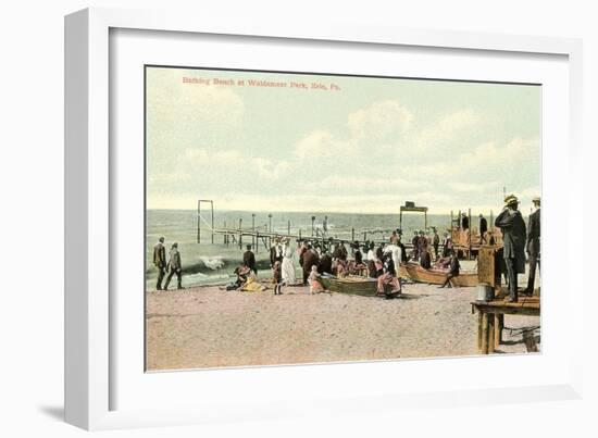 Bathing Beach, Erie-null-Framed Art Print