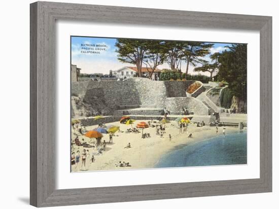 Bathing Beach, Pacific Grove-null-Framed Art Print