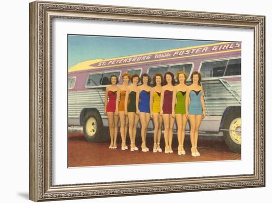 Bathing Beauties by Bus, St. Petersburg, Florida-null-Framed Art Print