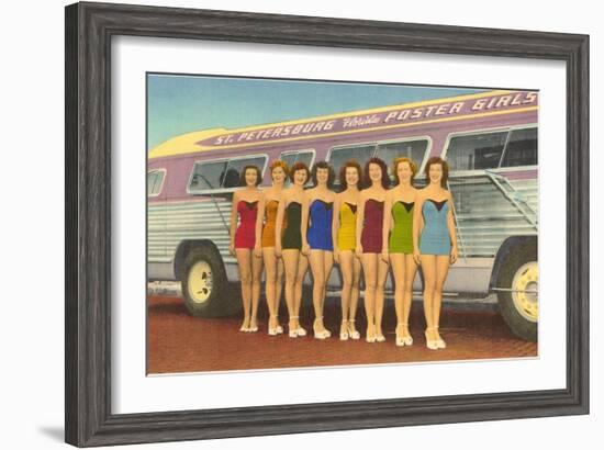 Bathing Beauties by Bus, St. Petersburg, Florida-null-Framed Art Print