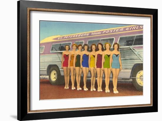 Bathing Beauties by Bus, St. Petersburg, Florida-null-Framed Art Print