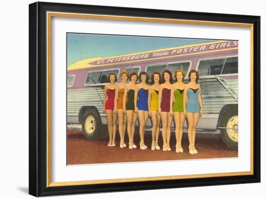 Bathing Beauties by Bus, St. Petersburg, Florida--Framed Art Print