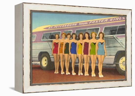 Bathing Beauties by Bus, St. Petersburg, Florida-null-Framed Stretched Canvas