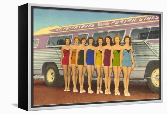 Bathing Beauties by Bus, St. Petersburg, Florida-null-Framed Stretched Canvas