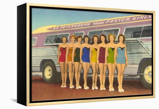 Bathing Beauties by Bus, St. Petersburg, Florida-null-Framed Stretched Canvas