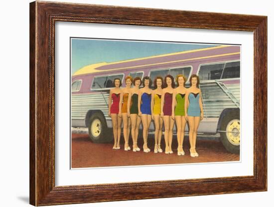 Bathing Beauties by Bus-null-Framed Art Print