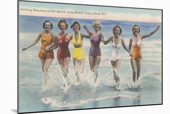 Bathing Beauties, Long Island, New York-null-Mounted Art Print