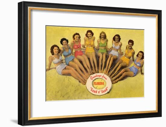 Bathing Beauties on Beach, Florida-null-Framed Art Print