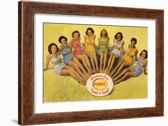 Bathing Beauties on Beach, Florida-null-Framed Art Print