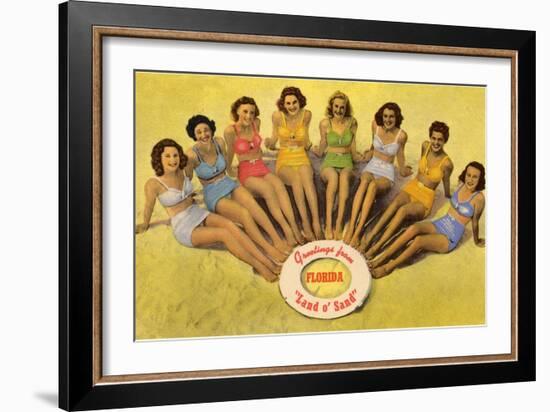 Bathing Beauties on Beach, Florida-null-Framed Art Print