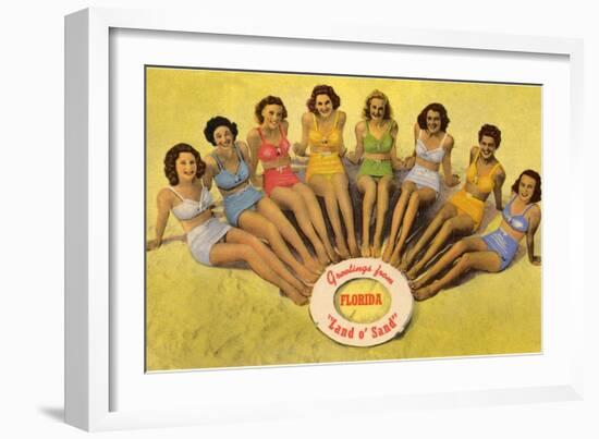 Bathing Beauties on Beach, Florida-null-Framed Art Print