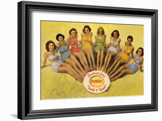 Bathing Beauties on Beach, Florida-null-Framed Art Print