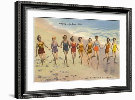 Bathing Beauties on Beach, Ventura-null-Framed Art Print