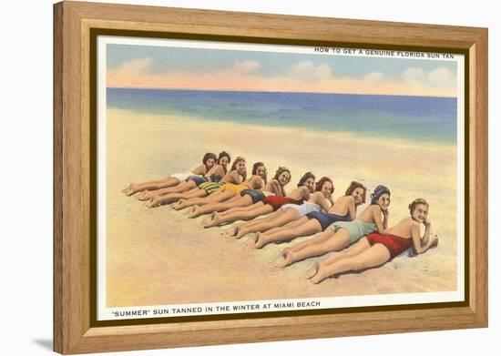 Bathing Beauties on Miami Beach, Florida-null-Framed Stretched Canvas