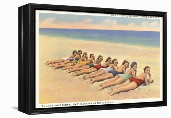 Bathing Beauties on Miami Beach, Florida-null-Framed Stretched Canvas