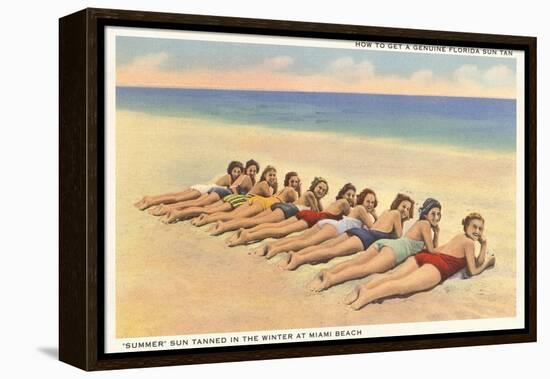 Bathing Beauties on Miami Beach, Florida-null-Framed Stretched Canvas