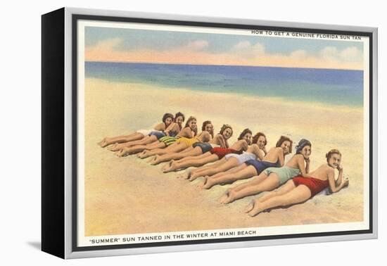 Bathing Beauties on Miami Beach, Florida-null-Framed Stretched Canvas