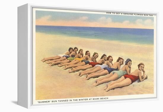 Bathing Beauties on Miami Beach, Florida-null-Framed Stretched Canvas