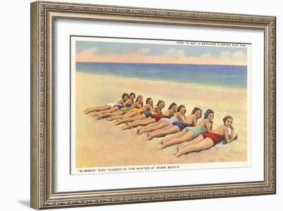 Bathing Beauties on Miami Beach, Florida-null-Framed Art Print