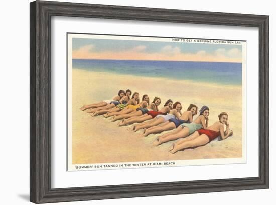 Bathing Beauties on Miami Beach, Florida-null-Framed Art Print