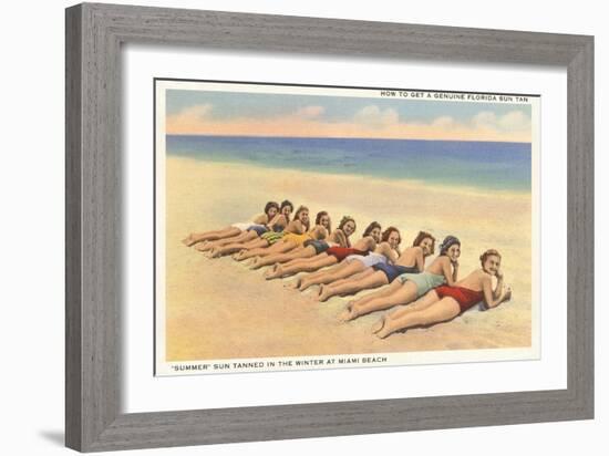 Bathing Beauties on Miami Beach, Florida-null-Framed Art Print