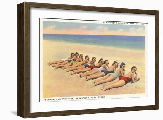 Bathing Beauties on Miami Beach, Florida-null-Framed Art Print