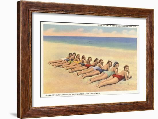 Bathing Beauties on Miami Beach, Florida-null-Framed Art Print