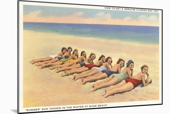 Bathing Beauties on Miami Beach, Florida-null-Mounted Art Print