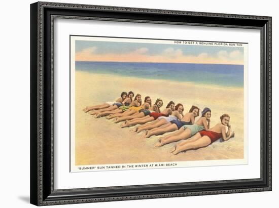 Bathing Beauties on Miami Beach, Florida-null-Framed Art Print