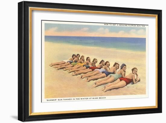 Bathing Beauties on Miami Beach, Florida-null-Framed Art Print