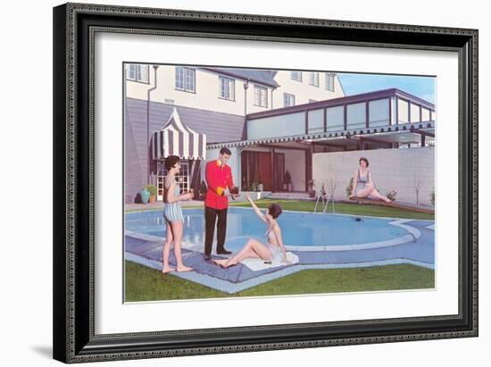 Bathing Beauties with Butler-null-Framed Art Print