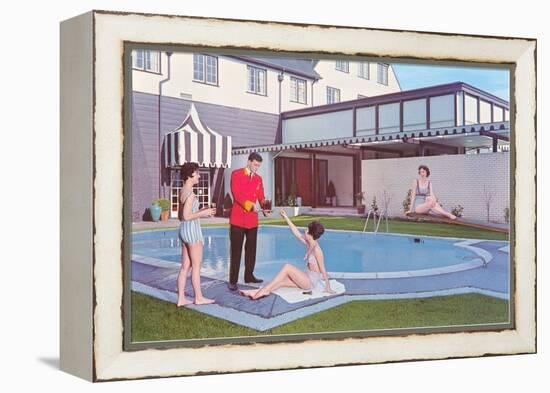 Bathing Beauties with Butler-null-Framed Stretched Canvas