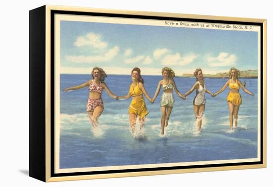 Bathing Beauties, Wrightsville Beach, North Carolina-null-Framed Stretched Canvas