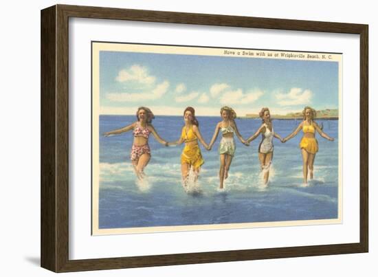 Bathing Beauties, Wrightsville Beach, North Carolina-null-Framed Art Print