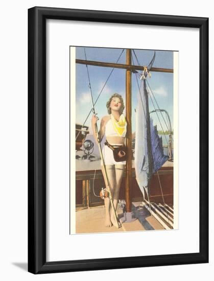 Bathing Beauty and Sailfish, Stuart, Florida-null-Framed Art Print